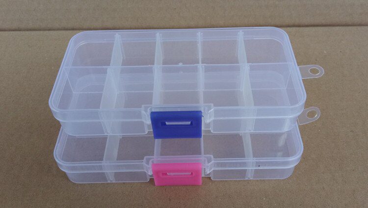 10 Grids Adjustable Transparent Plastic Storage Box for Small Component Jewelry Tool Box Bead Pills Organizer Nail Art Tip Case