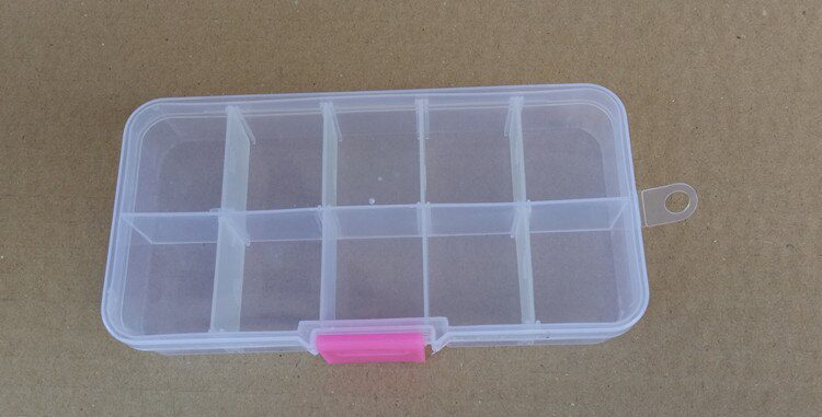 10 Grids Adjustable Transparent Plastic Storage Box for Small Component Jewelry Tool Box Bead Pills Organizer Nail Art Tip Case