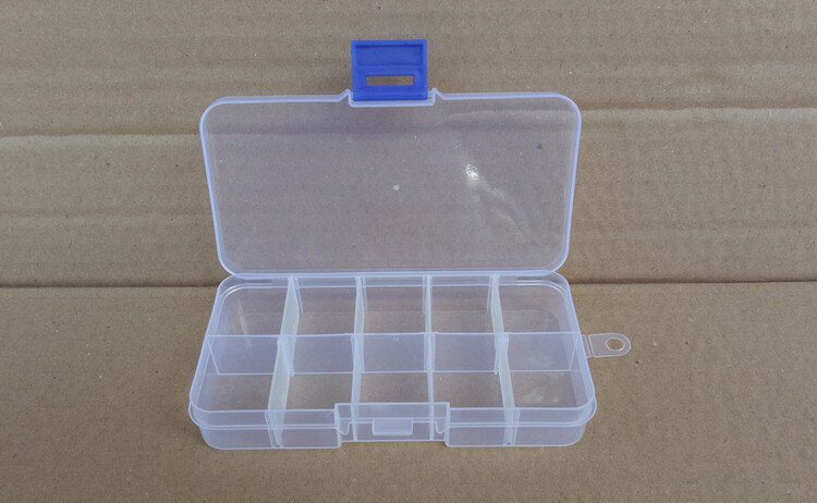 10 Grids Adjustable Transparent Plastic Storage Box for Small Component Jewelry Tool Box Bead Pills Organizer Nail Art Tip Case