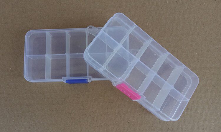 10 Grids Adjustable Transparent Plastic Storage Box for Small Component Jewelry Tool Box Bead Pills Organizer Nail Art Tip Case