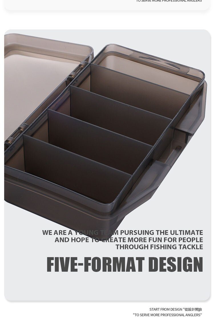 5 Grids Compartments Organizer Container Visible Plastic Fishing Lure Box Fishing Tackle Box Bead Screw Holder Case Frosted