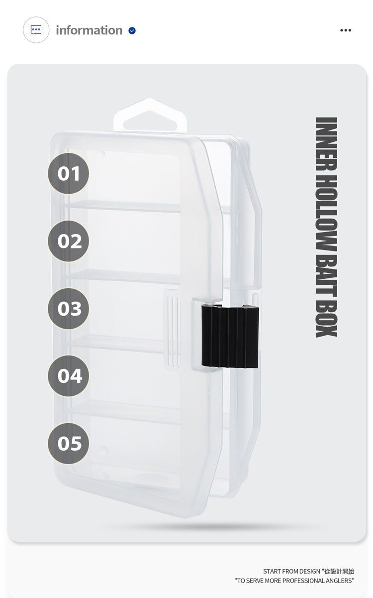 5 Grids Compartments Organizer Container Visible Plastic Fishing Lure Box Fishing Tackle Box Bead Screw Holder Case Frosted