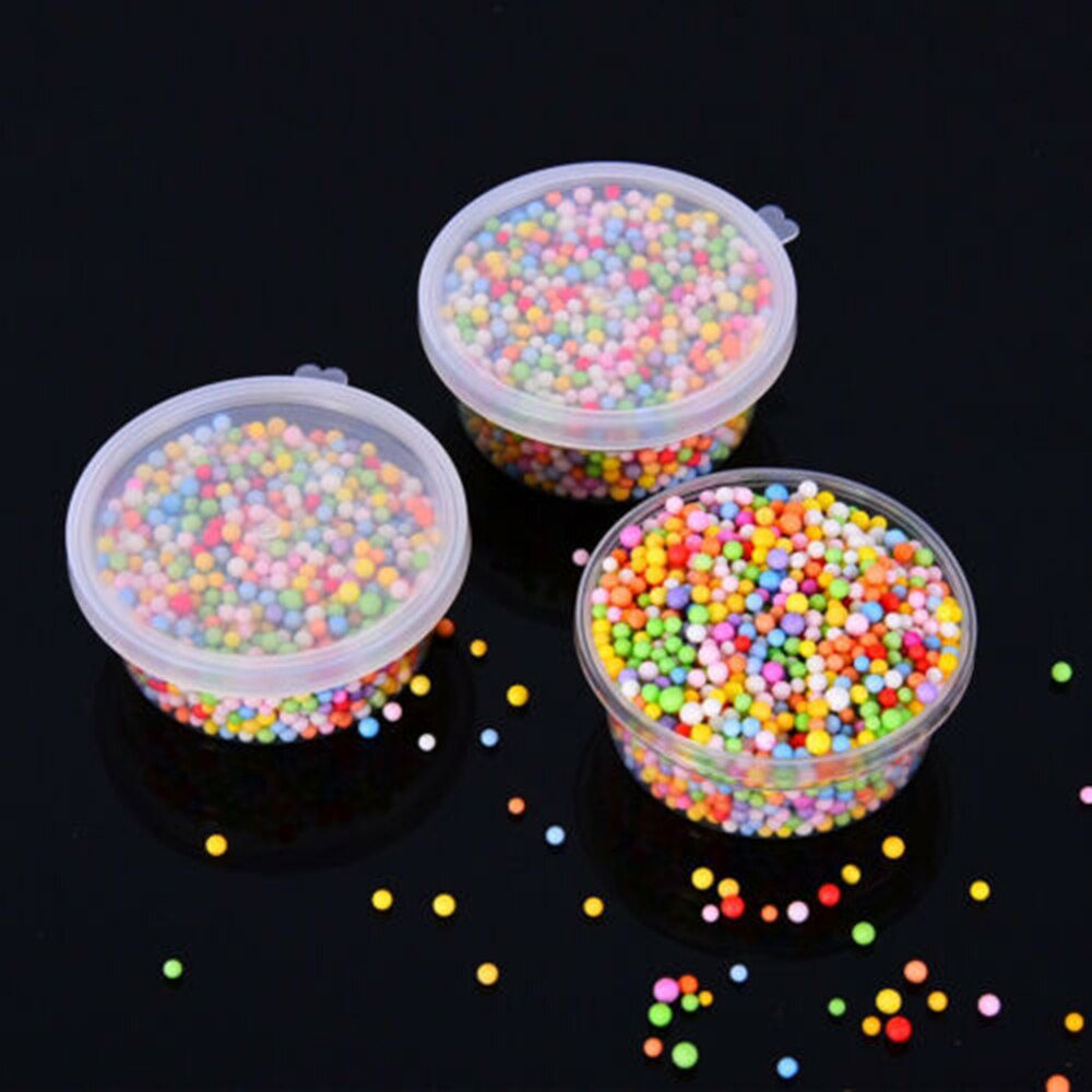 20PCS Foam Ball Round Clear Storage Box Container With Lid Slime Clay Storage Jar Sealed