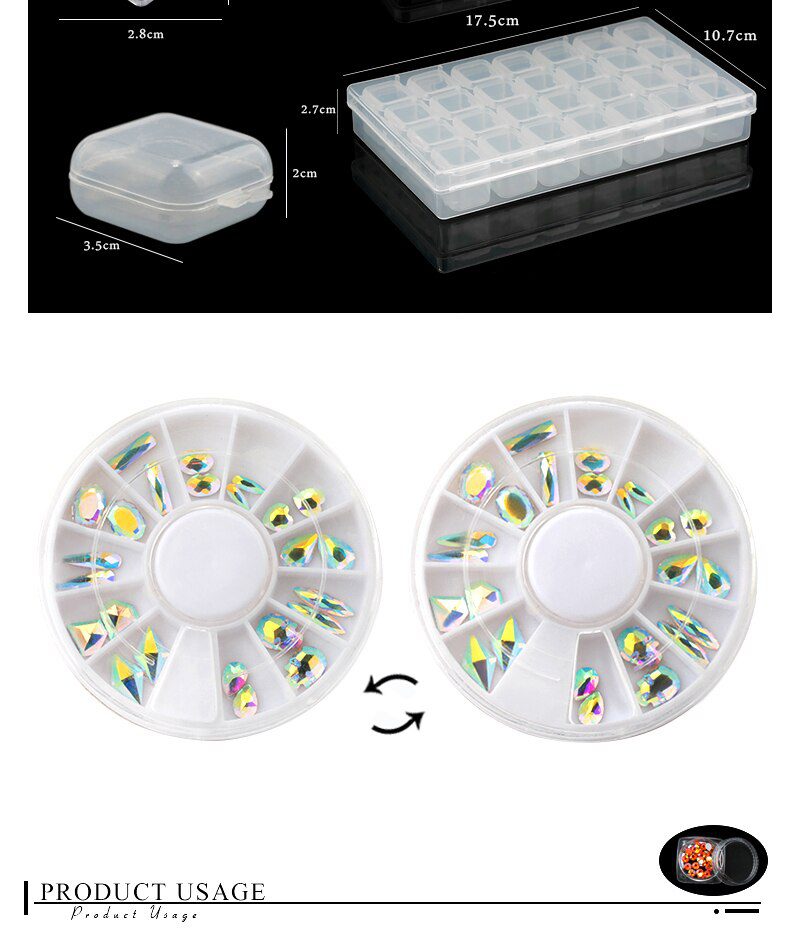 Practical jewelry storage Adjustable Plastic Compartment Storage Box Jewelry Earring Bin Case Container Storage Boxes