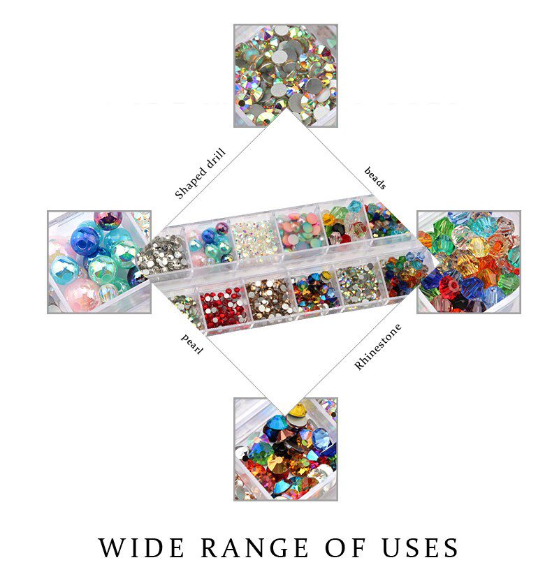 Practical jewelry storage Adjustable Plastic Compartment Storage Box Jewelry Earring Bin Case Container Storage Boxes