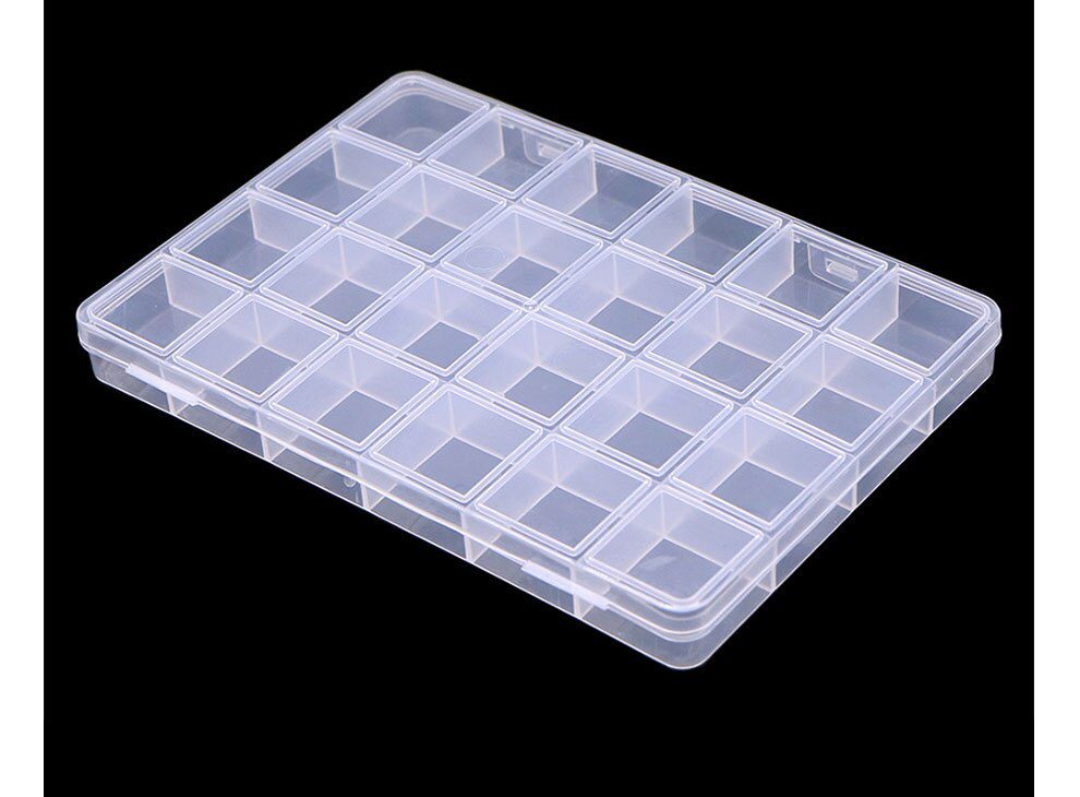24 Compartments Plastic Box Case Jewelry Bead Storage Container Craft Organizer 24 Compartments Plastic Box Case Jewelry Bead Storage Container Craft Organizer