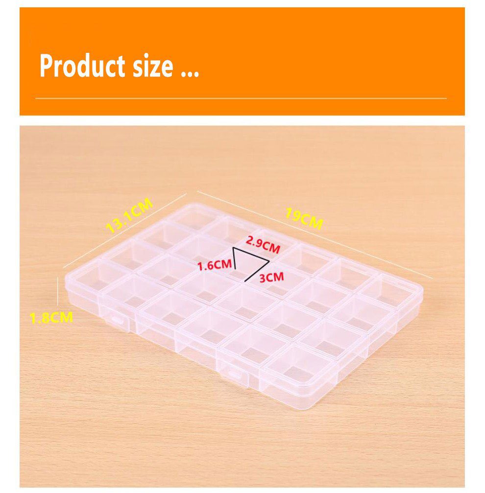 24 Compartments Plastic Box Case Jewelry Bead Storage Container Craft Organizer 24 Compartments Plastic Box Case Jewelry Bead Storage Container Craft Organizer