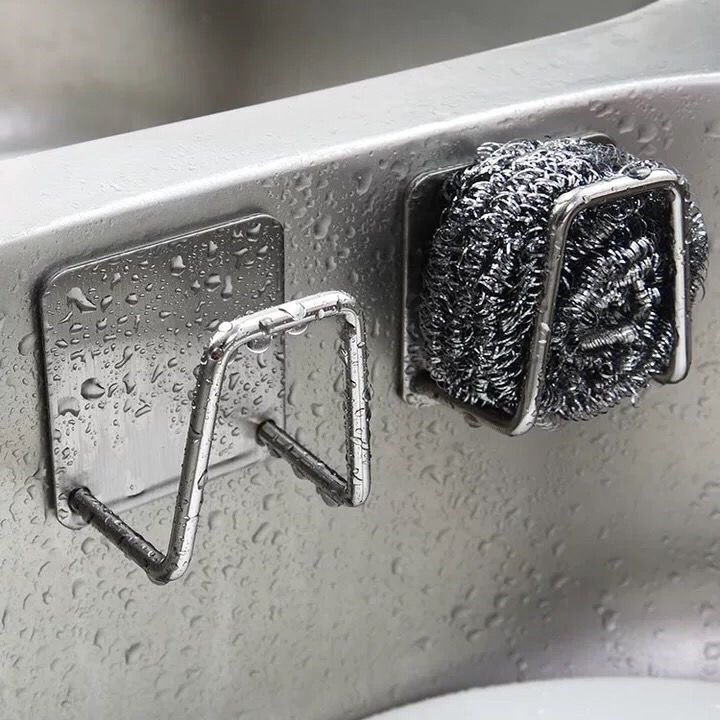 Kitchen Stainless Steel Sponges Racks Self Adhesive Sink Sponges Drain Drying Rack Holders Kitchen Sink Accessories Dropshipping