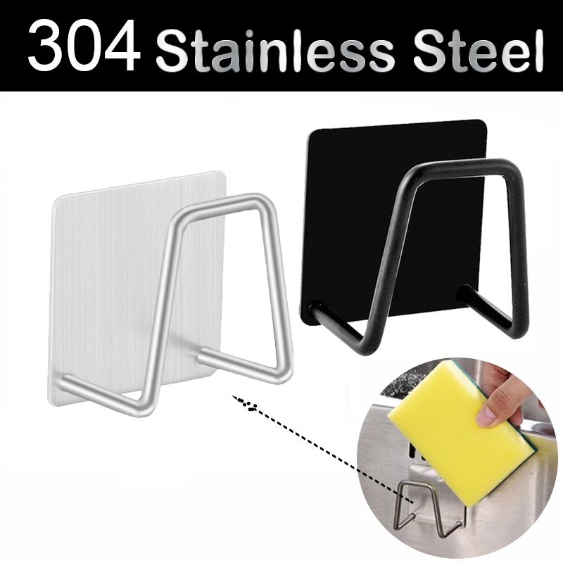 Kitchen Stainless Steel Sponges Racks Self Adhesive Sink Sponges Drain Drying Rack Holders Kitchen Sink Accessories Dropshipping
