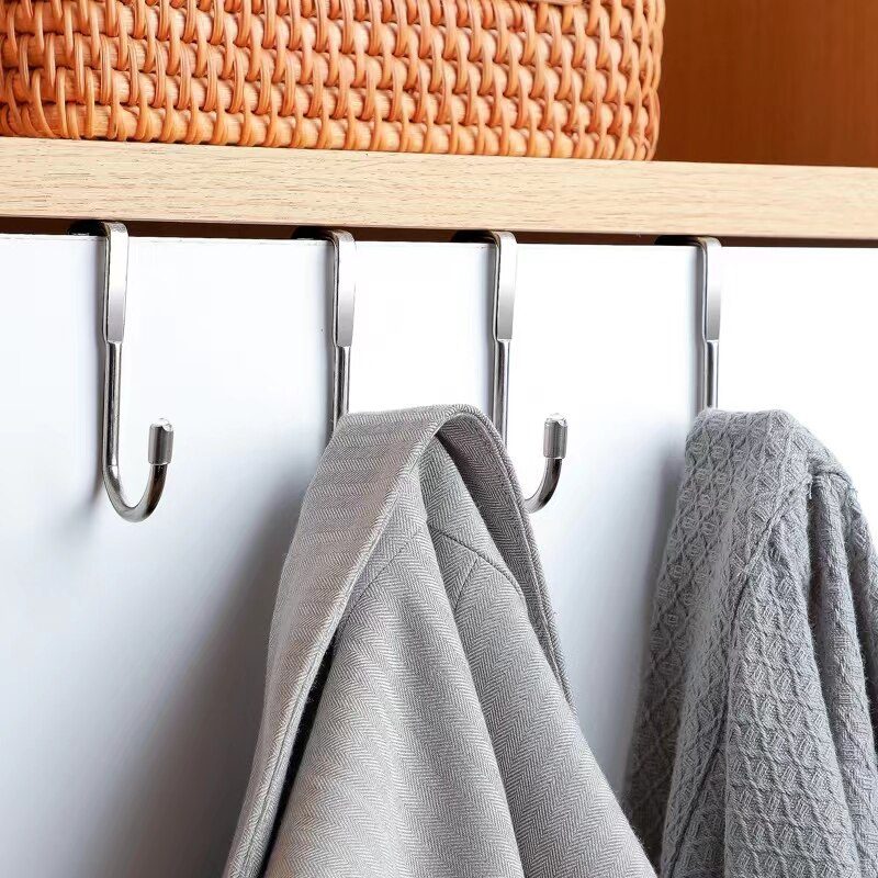 S-Shaped 304 Stainless Steel Cabinet Door Multi-Purpose Hook Towel Hanger Hat Holders Clothing Storage Racks Kitchen Bathroom S-Shaped 304 Stainless Steel Cabinet Door Multi-Purpose Hook Towel Hanger Hat Holders Clothing Storage Racks Kitchen Bathroom