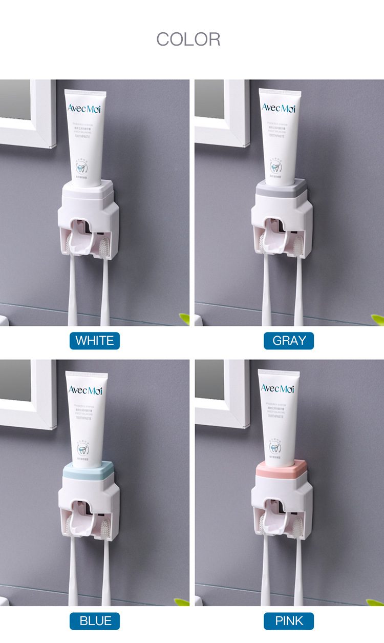 Creative Wall Mount Automatic Toothpaste Dispenser and Small Toothbrush Holder Toothpaste Squeezer for Family Shower Bathroom Creative Wall Mount Automatic Toothpaste Dispenser and Small Toothbrush Holder Toothpaste Squeezer for Family Shower Bathroom