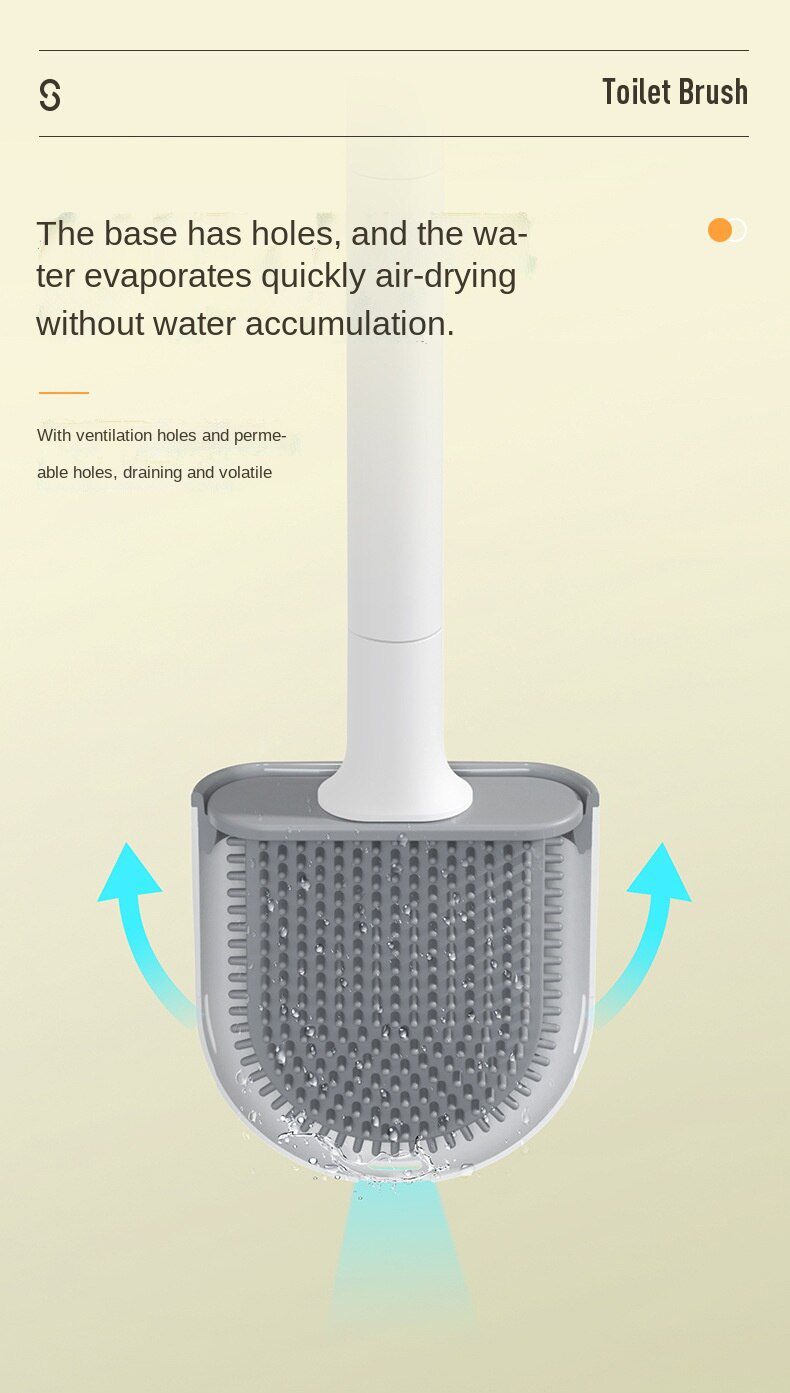 Silicone Toilet Brush Wall-Mounted  Soft Bristles Brushes Set Wash Toilet Wc Accessories with Holder Cleaning Bathroom Tool 20