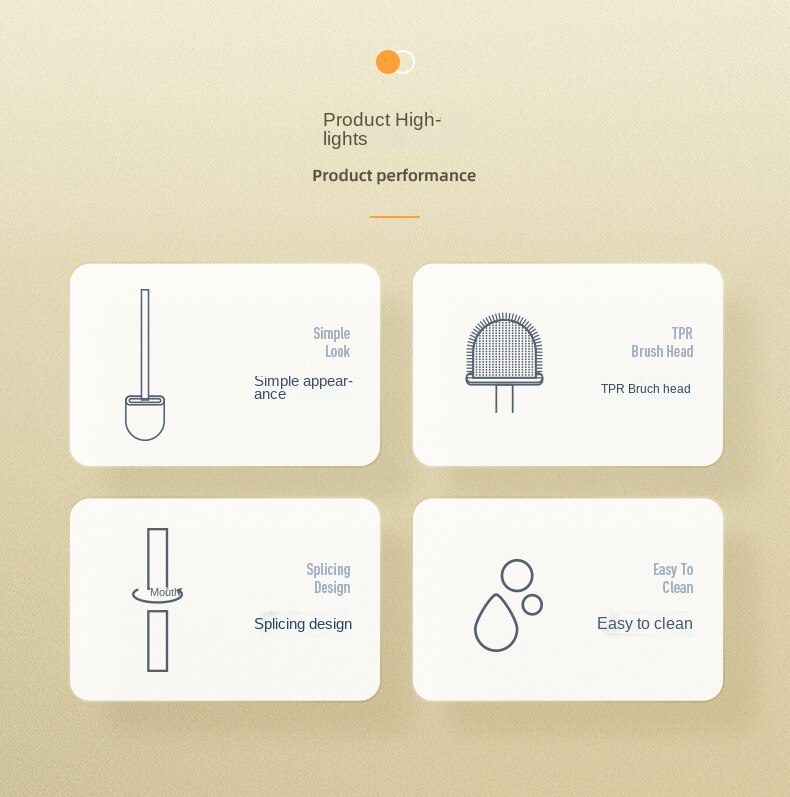 Silicone Toilet Brush Wall-Mounted  Soft Bristles Brushes Set Wash Toilet Wc Accessories with Holder Cleaning Bathroom Tool 20