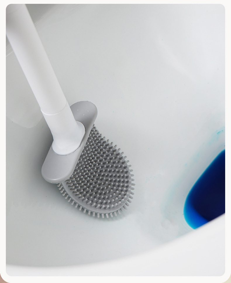 Silicone Toilet Brush Wall-Mounted  Soft Bristles Brushes Set Wash Toilet Wc Accessories with Holder Cleaning Bathroom Tool 20