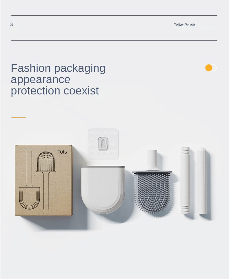 Silicone Toilet Brush Wall-Mounted  Soft Bristles Brushes Set Wash Toilet Wc Accessories with Holder Cleaning Bathroom Tool 20