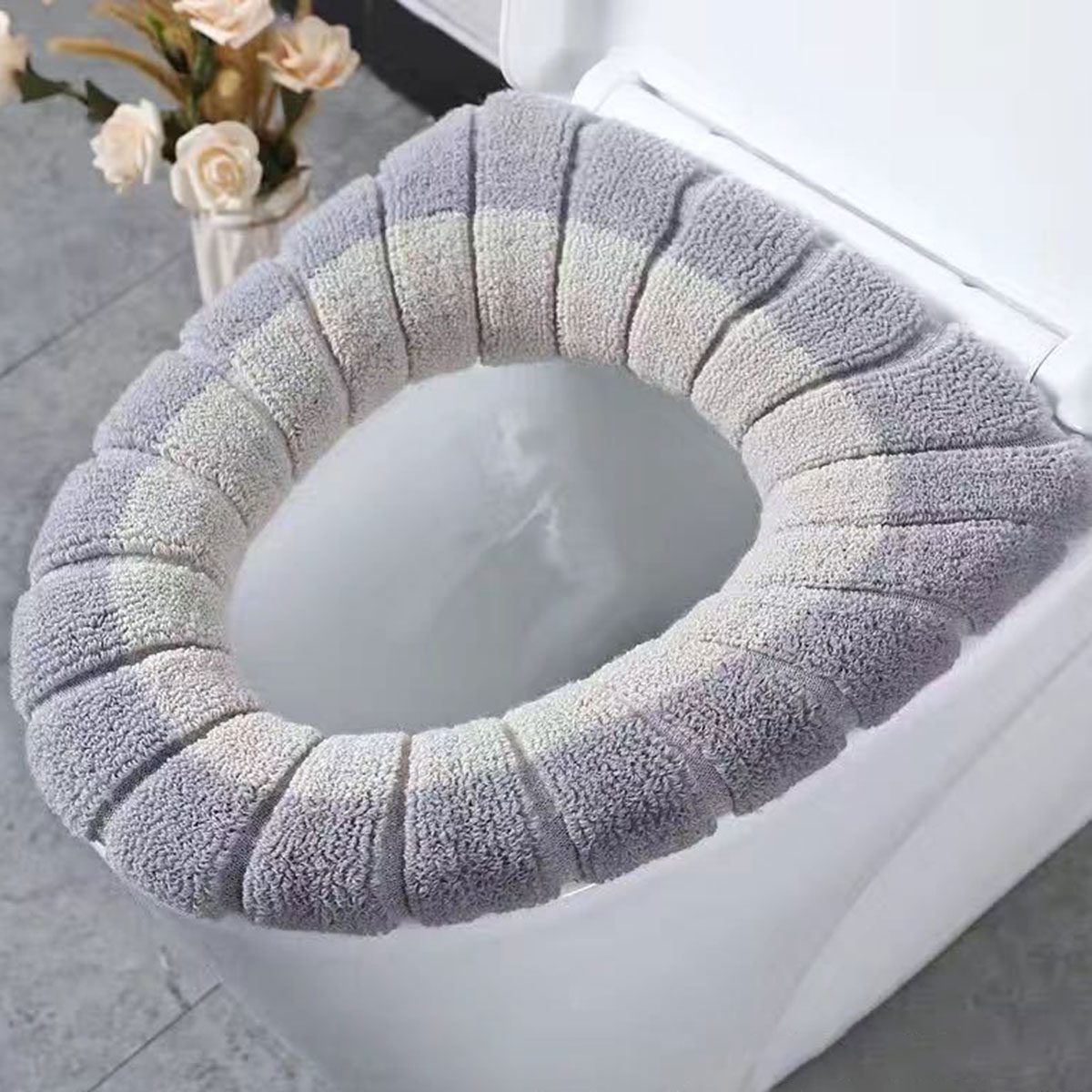 1Pcs Bathroom Toilet Seat Cover Soft Warmer Washable Mat Cover Pad Cushion Seat Case Toilet Lid Cover Accessories Bath Home