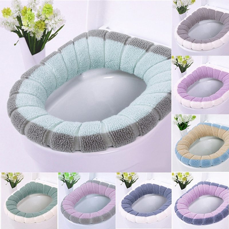 1Pcs Bathroom Toilet Seat Cover Soft Warmer Washable Mat Cover Pad Cushion Seat Case Toilet Lid Cover Accessories Bath Home