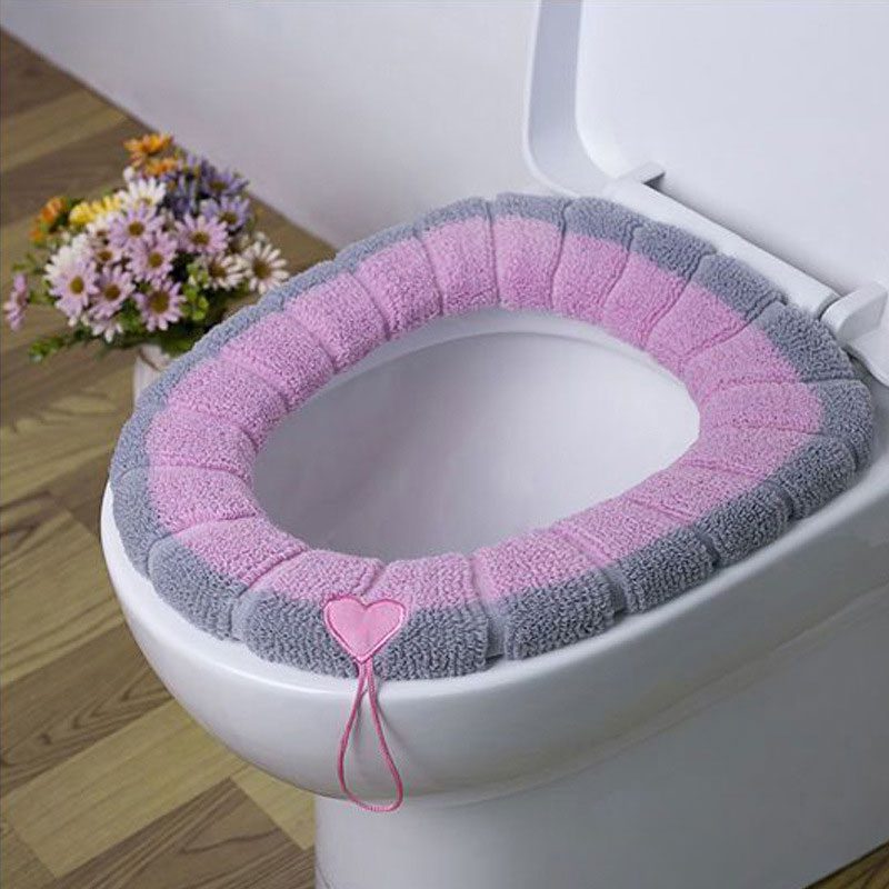 1Pcs Bathroom Toilet Seat Cover Soft Warmer Washable Mat Cover Pad Cushion Seat Case Toilet Lid Cover Accessories Bath Home