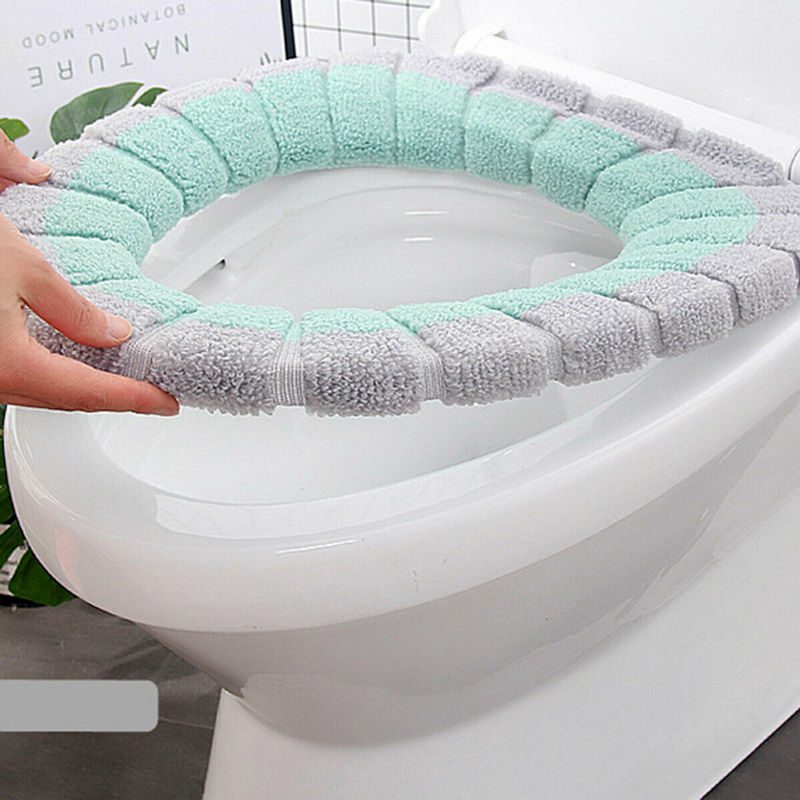 1Pcs Bathroom Toilet Seat Cover Soft Warmer Washable Mat Cover Pad Cushion Seat Case Toilet Lid Cover Accessories Bath Home