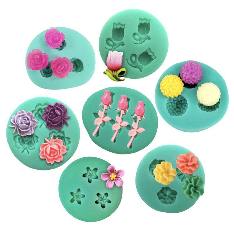 Mini Flowers Series Silicone Mold DIY Handmade Fondant Cake Baking Chocolate Sugar Cake Tool Resin Polymer Clay Making Mould Mini Flowers Series Silicone Mold DIY Handmade Fondant Cake Baking Chocolate Sugar Cake Tool Resin Polymer Clay Making Mould