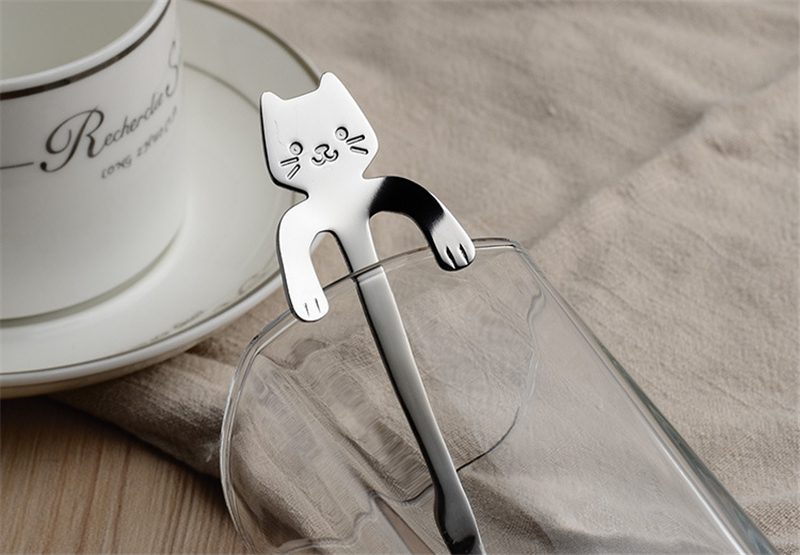 Stainless Steel Coffee Spoon Lovely Cute Cat Shape Teaspoon Dessert Snack Scoop Ice Cream Mini Spoons Tableware Kitchen Tools Stainless Steel Coffee Spoon Lovely Cute Cat Shape Teaspoon Dessert Snack Scoop Ice Cream Mini Spoons Tableware Kitchen Tools