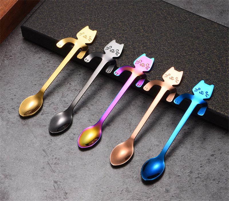 Stainless Steel Coffee Spoon Lovely Cute Cat Shape Teaspoon Dessert Snack Scoop Ice Cream Mini Spoons Tableware Kitchen Tools Stainless Steel Coffee Spoon Lovely Cute Cat Shape Teaspoon Dessert Snack Scoop Ice Cream Mini Spoons Tableware Kitchen Tools
