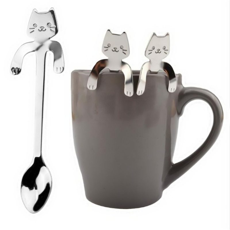 Stainless Steel Coffee Spoon Lovely Cute Cat Shape Teaspoon Dessert Snack Scoop Ice Cream Mini Spoons Tableware Kitchen Tools Stainless Steel Coffee Spoon Lovely Cute Cat Shape Teaspoon Dessert Snack Scoop Ice Cream Mini Spoons Tableware Kitchen Tools
