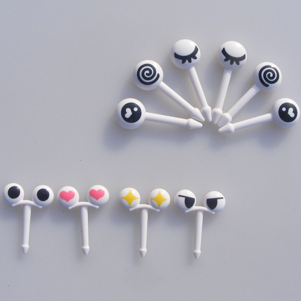 Lovely 6/10pcs Plastic Fruit Toothpick Lovely Eye Cartoon Forks Bento Decorative Tableware Food Picks Fish Fork Dessert Lovely 6/10pcs Plastic Fruit Toothpick Lovely Eye Cartoon Forks Bento Decorative Tableware Food Picks Fish Fork Dessert