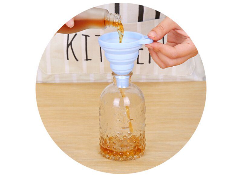 Foldable Funnel Silicone Collapsible Funnel Portable Funnels for Fuel Hopper Collapsible Beer/ Oil Funnels Kitchen Tools