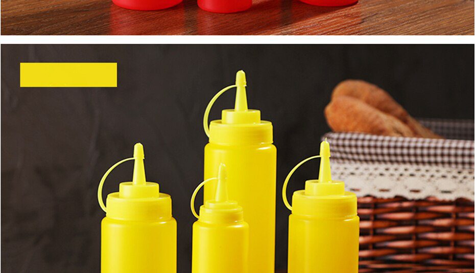 Konco Condiment Squeeze Bottles,For Ketchup Mustard Mayo Hot Sauces Olive Oil Bottles Kitchen Gadget