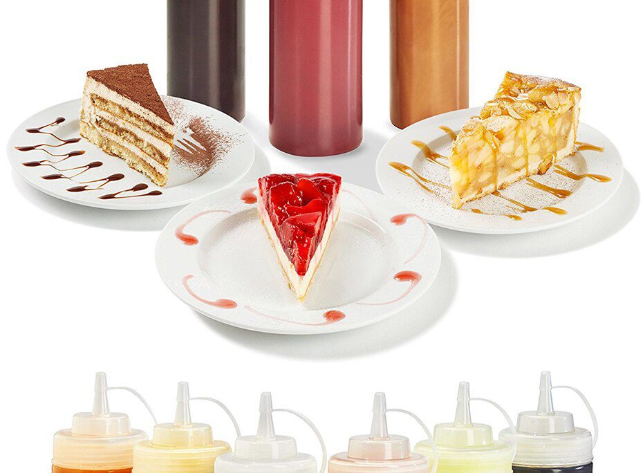 Konco Condiment Squeeze Bottles,For Ketchup Mustard Mayo Hot Sauces Olive Oil Bottles Kitchen Gadget