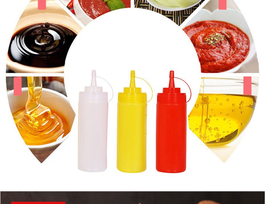 Konco Condiment Squeeze Bottles,For Ketchup Mustard Mayo Hot Sauces Olive Oil Bottles Kitchen Gadget
