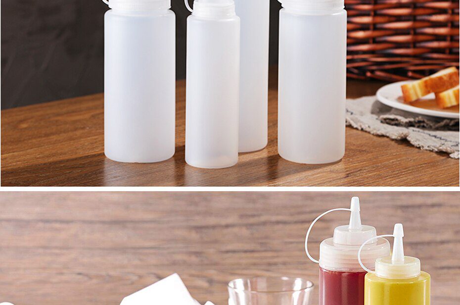 Konco Condiment Squeeze Bottles,For Ketchup Mustard Mayo Hot Sauces Olive Oil Bottles Kitchen Gadget