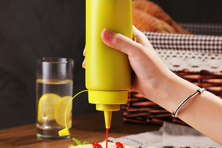 Konco Condiment Squeeze Bottles,For Ketchup Mustard Mayo Hot Sauces Olive Oil Bottles Kitchen Gadget