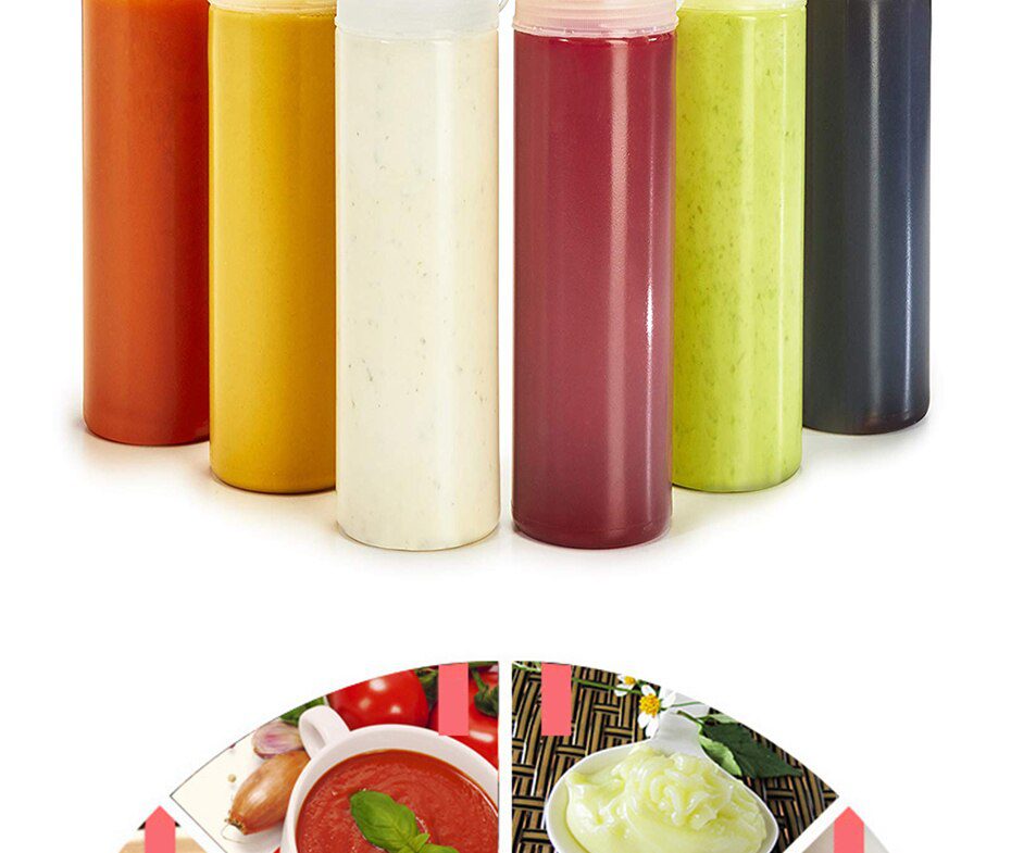 Konco Condiment Squeeze Bottles,For Ketchup Mustard Mayo Hot Sauces Olive Oil Bottles Kitchen Gadget