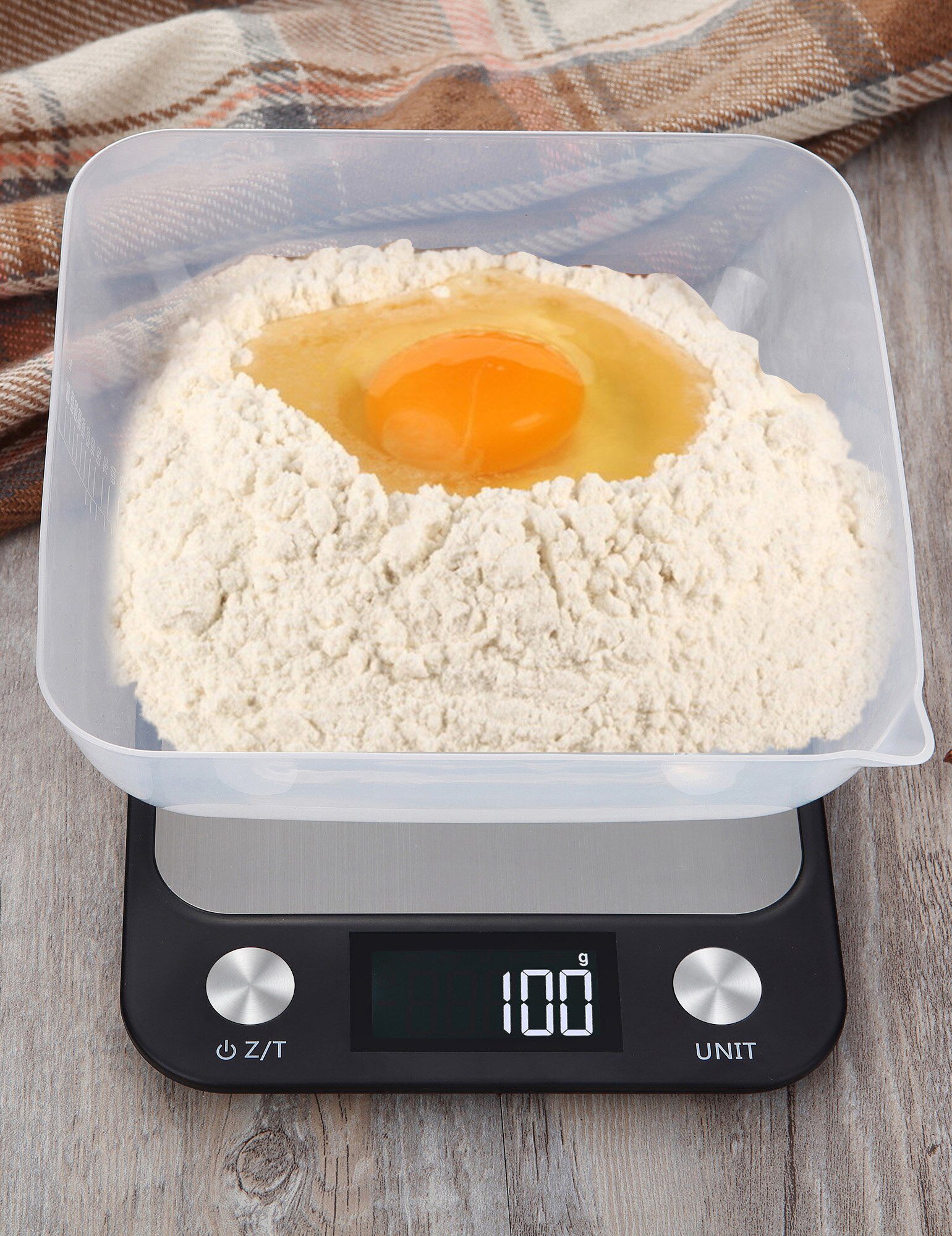 Kitchen Scale 15Kg/1g Weighing Food Coffee Balance Smart Electronic Digital Scales Stainless Steel Design for Cooking and Baking