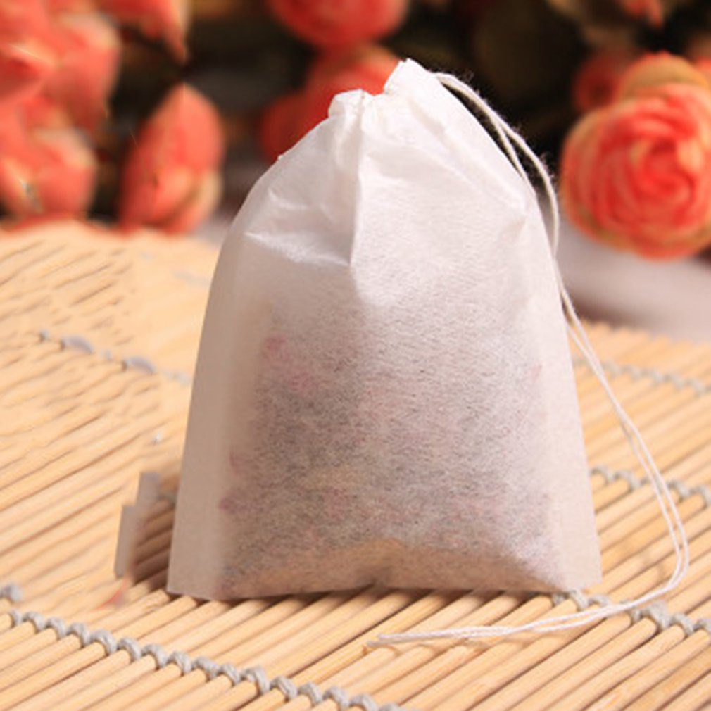 100Pcs/Lot Teabags 5 x 7CM Empty Scented Tea Bags With String Heal Seal Filter Paper for Herb Loose Tea