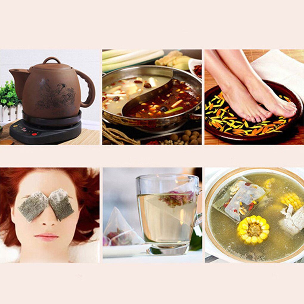 100Pcs/Lot Teabags 5 x 7CM Empty Scented Tea Bags With String Heal Seal Filter Paper for Herb Loose Tea