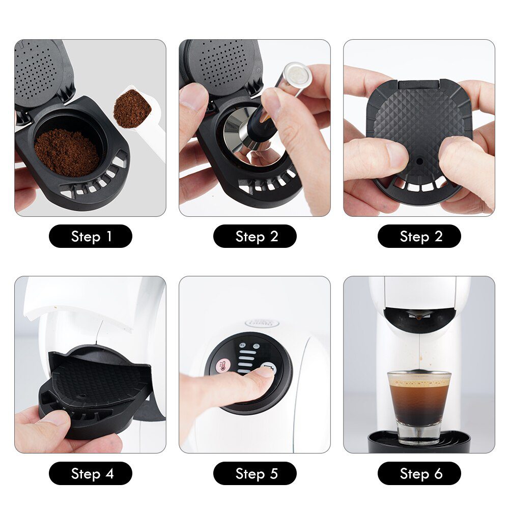 Refill Reusable Capsule Adapter for Dolce Gusto Coffee Capsule Convert Compatible with Genio S Piccolo XS Machine Coffee Accesso Refill Reusable Capsule Adapter for Dolce Gusto Coffee Capsule Convert Compatible with Genio S Piccolo XS Machine Coffee Accesso