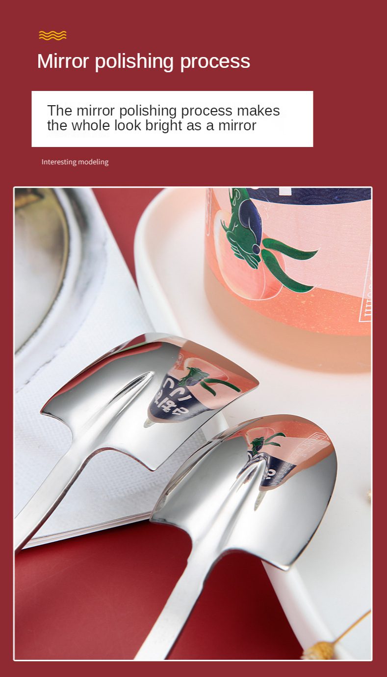 Stainless Steel Coffee Tea Spoon Creative Retro Shovel Scoop for Dinner Ice Cream Dessert Watermelon Kitchen Tableware Bar Tool