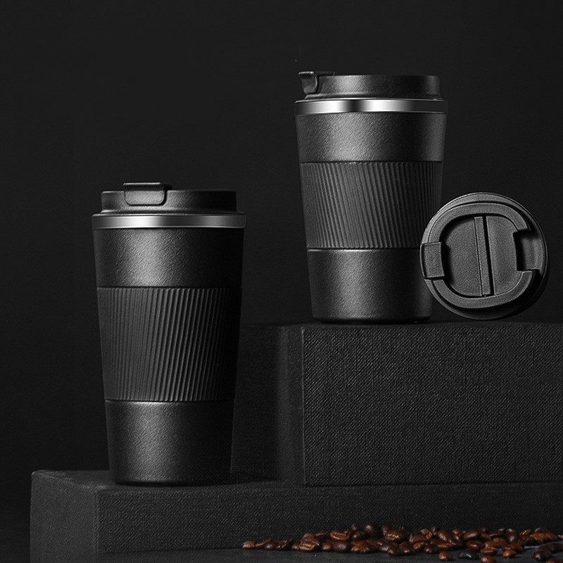 380ml/510ml Double Stainless Steel 304 Coffee Thermos Mug Leak-Proof Non-Slip Car Vacuum Flask Travel Thermal Cup Water Bottle