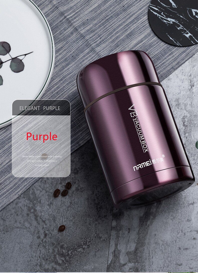 Food Thermal Jar Soup Gruel 316 Stainless Steel Vacuum Lunch Box Office Insulated Thermos Containers Spoon Bag 600/800/1000ML