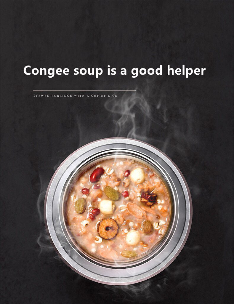 Food Thermal Jar Soup Gruel 316 Stainless Steel Vacuum Lunch Box Office Insulated Thermos Containers Spoon Bag 600/800/1000ML