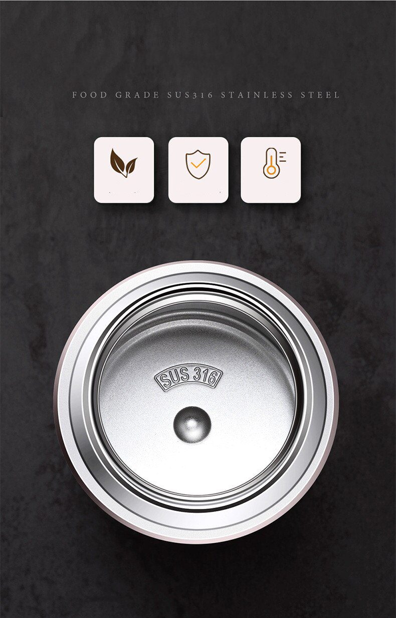 Food Thermal Jar Soup Gruel 316 Stainless Steel Vacuum Lunch Box Office Insulated Thermos Containers Spoon Bag 600/800/1000ML