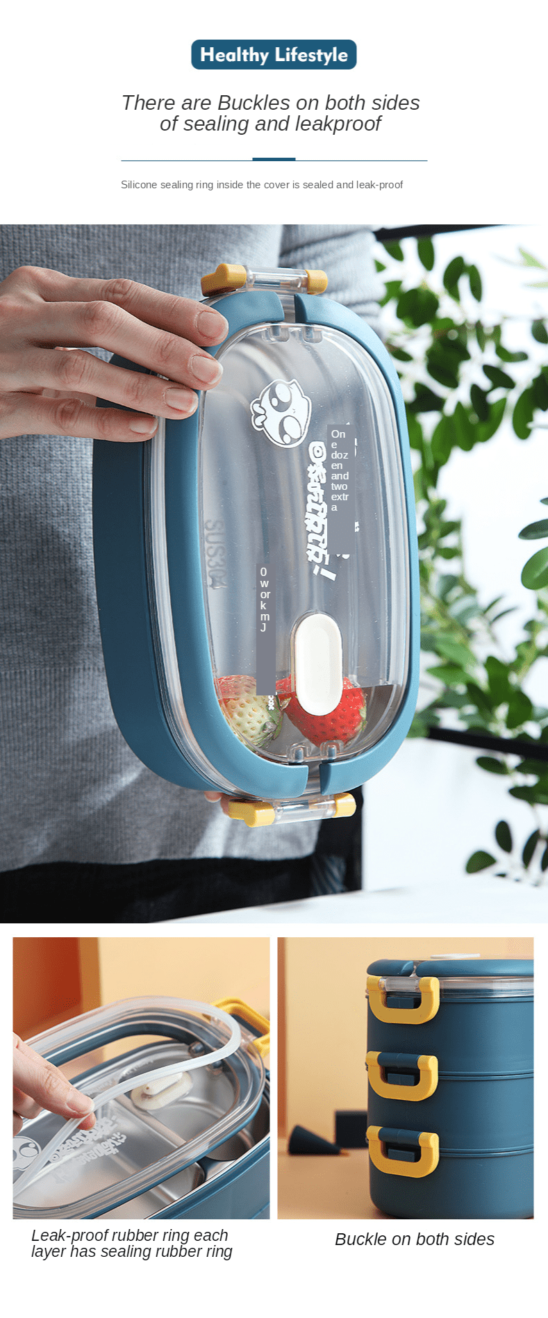 Multi-Layer Bento Box Japanese Style Portable Outdoor 304 Stainless Steel Thermal Lunch Box for Kids with Compartment Food Boxs