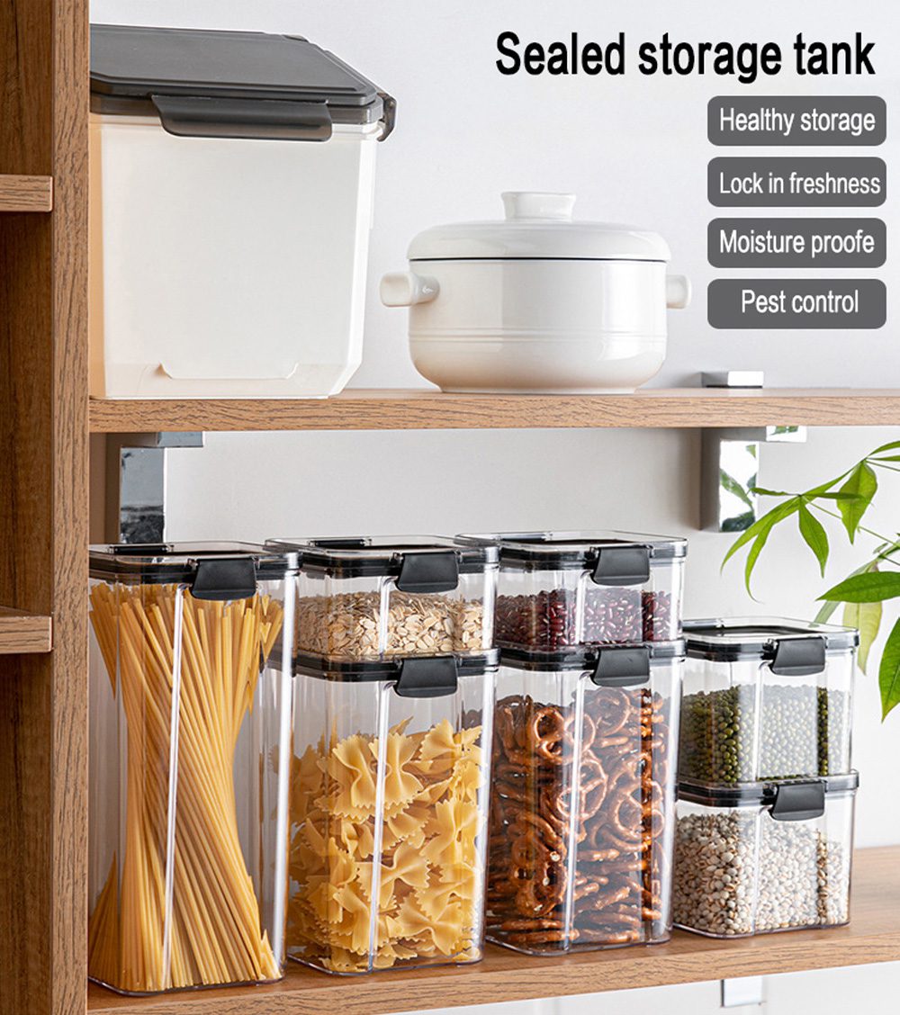 Food Storage Containers Kitchen Storage Organization Kitchen Storage Box Jars Ducts Storage for Kitchen PET Food Storage Box Lid