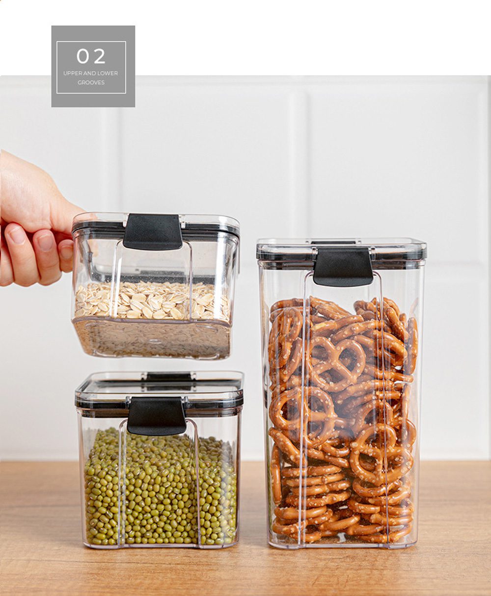 Food Storage Containers Kitchen Storage Organization Kitchen Storage Box Jars Ducts Storage for Kitchen PET Food Storage Box Lid