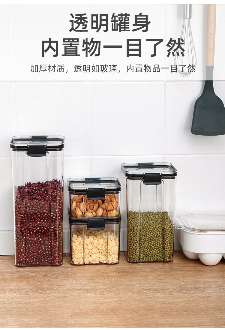 Food Storage Kitchen Container Plastic Box Jars for Bulk Cereals Kitchen Organizers for Pantry Organizer Jars With Lid Home Food Storage Kitchen Container Plastic Box Jars for Bulk Cereals Kitchen Organizers for Pantry Organizer Jars With Lid Home