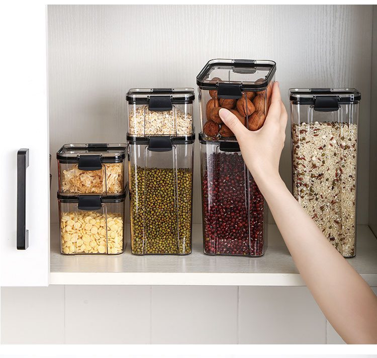 Food Storage Kitchen Container Plastic Box Jars for Bulk Cereals Kitchen Organizers for Pantry Organizer Jars With Lid Home Food Storage Kitchen Container Plastic Box Jars for Bulk Cereals Kitchen Organizers for Pantry Organizer Jars With Lid Home