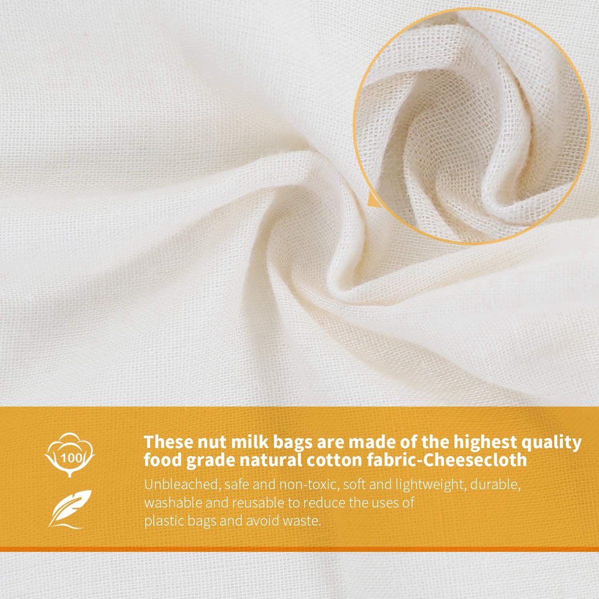 Reusable Cheese Cloth Cheesecloth Bags for Straining Nut Milk Bags Cold Brew Bags Tea Yogurt Coffee Filter Strainers Bag Reusable Cheese Cloth Cheesecloth Bags for Straining Nut Milk Bags Cold Brew Bags Tea Yogurt Coffee Filter Strainers Bag